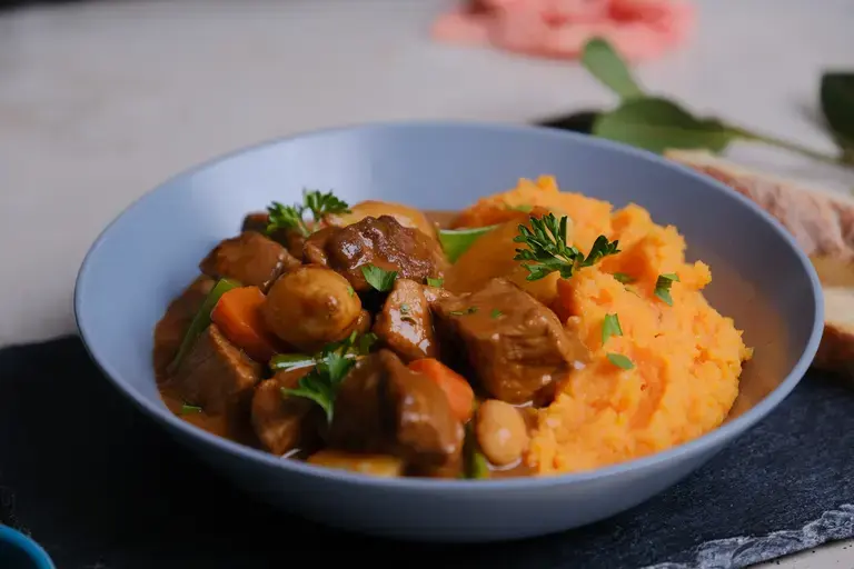 beef stew plating