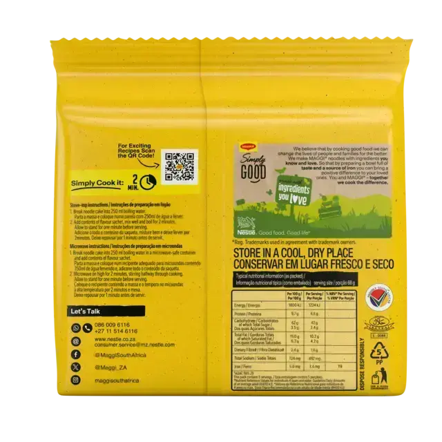 MAGGI 2 Minute Noodles - Chicken 5x68g - back