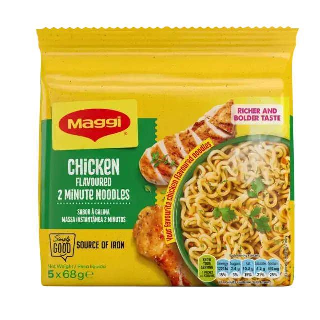 MAGGI 2 Minute Noodles - Chicken 5x68g - front